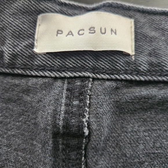 PacSun Sloane Ultra Baggy Jeans Womens 28 Washed Faded Black Wide Leg Low Rise - Picture 7 of 11
